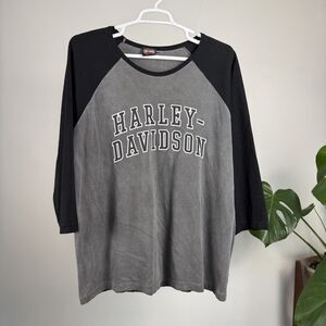 Vintage 90s 00s Harley Davidson Wild Boar Raglan Shirt Grand Rapids MI, XL